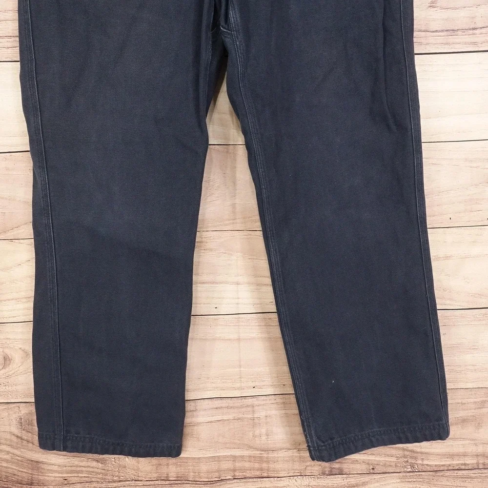 Duluth Trading Co Canvas Pants Mens 38x30 Blue Relaxed Fit Workwear
